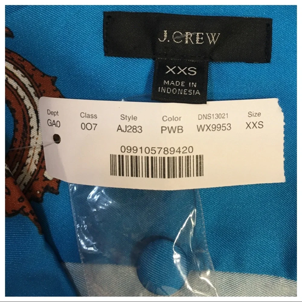 NWT! J Crew Drapey button-up shirt paisley print